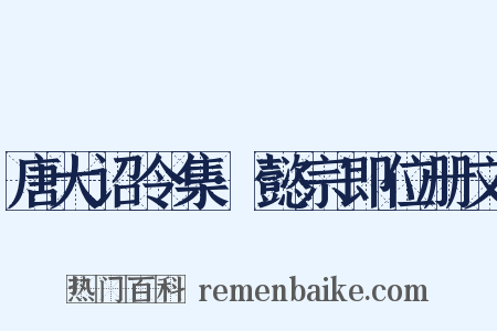 唐大诏令集·懿宗即位册文是什么意思的图片